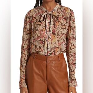 Ralph Lauren Floral Blouse - Red, Orange, Cream